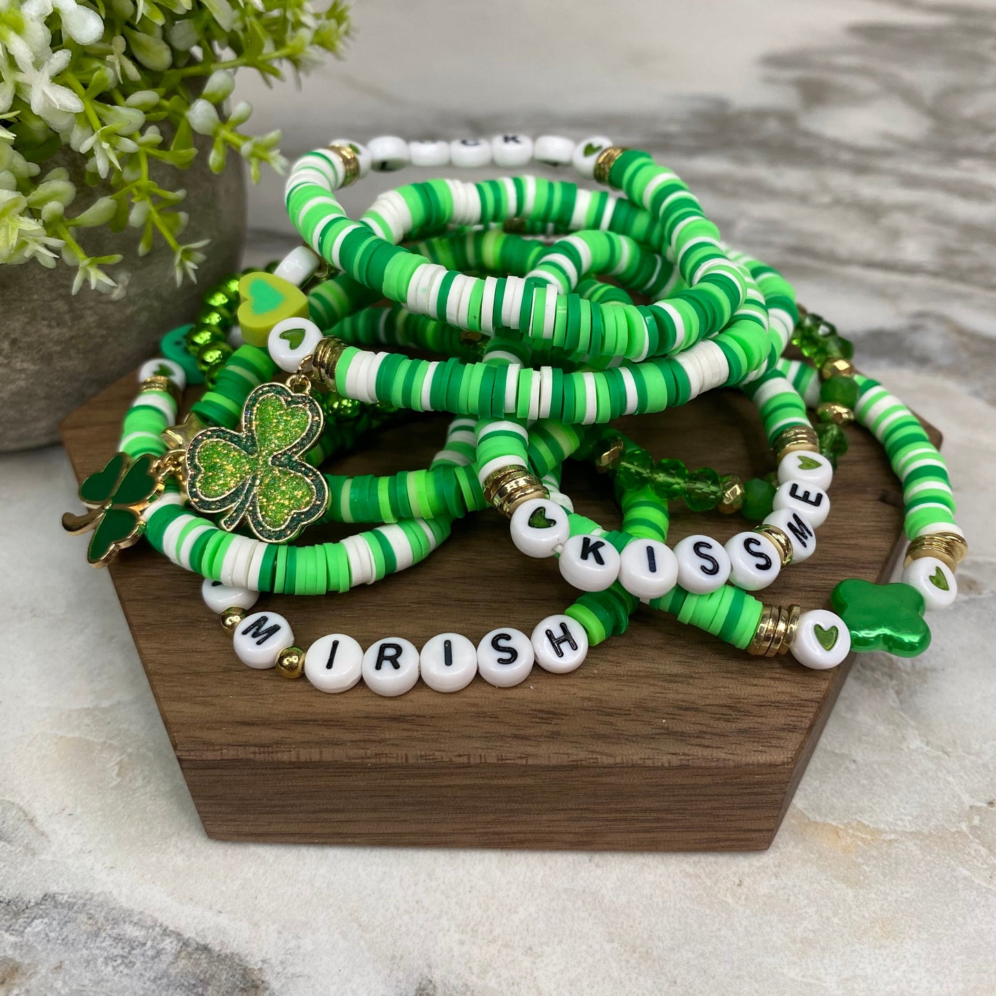 Bracelet - Clay + Bead - St. Patrick’s Day Mix