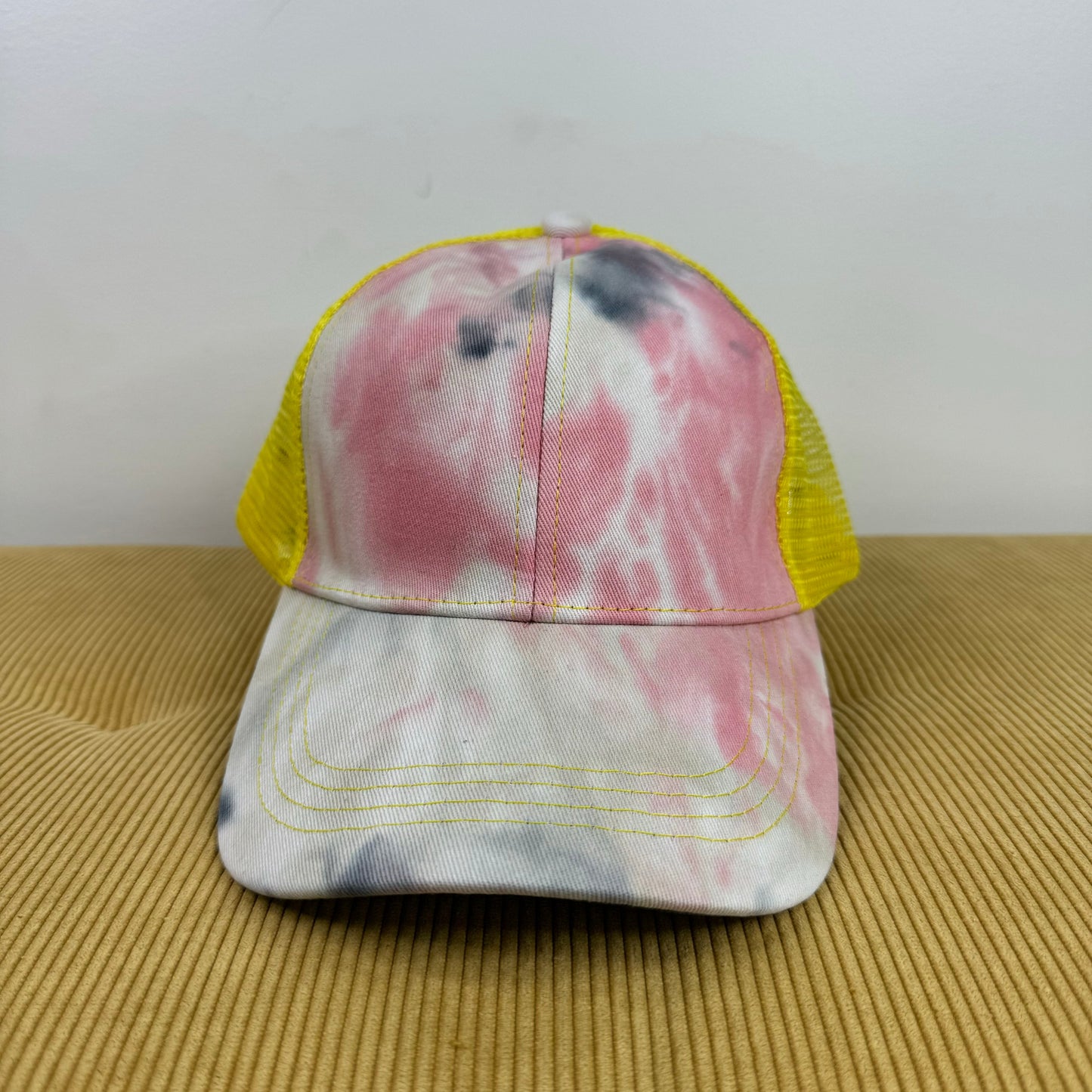 Hat - Tie Dye Yellow Pink Black