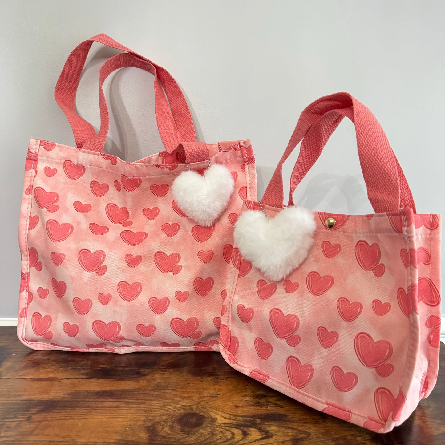 Heart Tote Bag - Light Pink