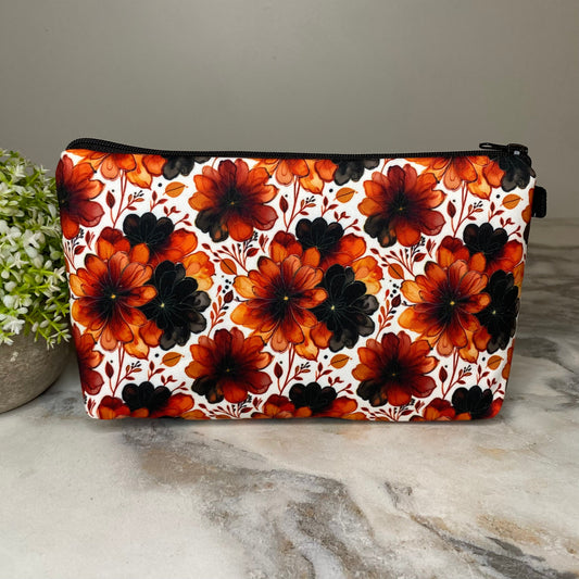 Pouch - Orange Black Floral