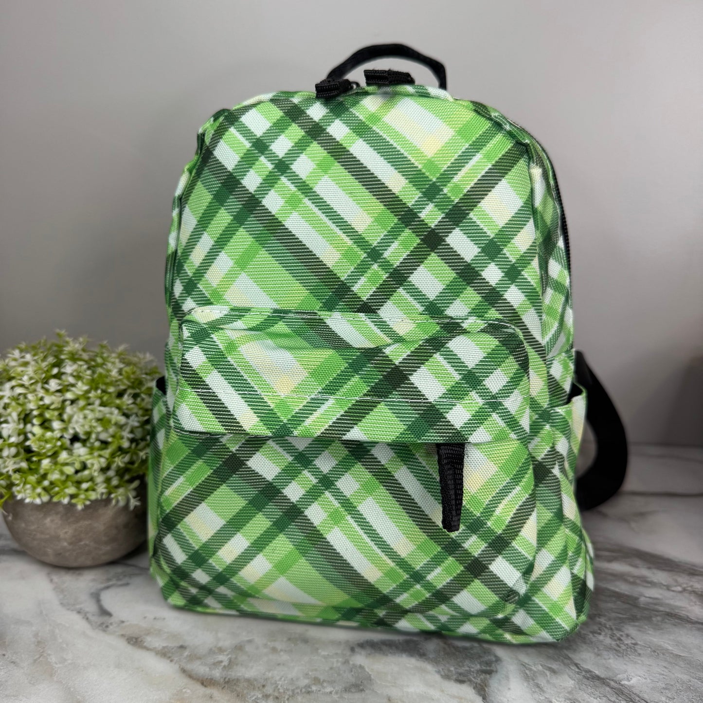 Mini Backpack - St. Patrick’s Day - Green Plaid