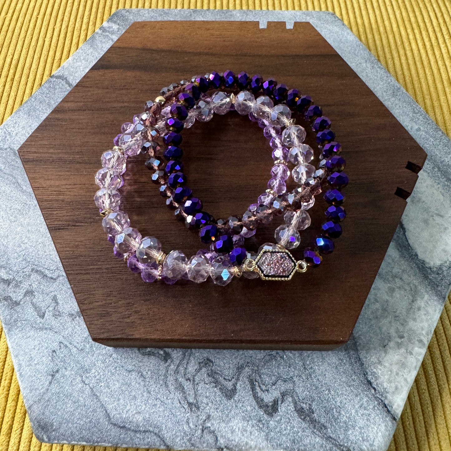 Bracelet Pack - Druzy Bead - Purple