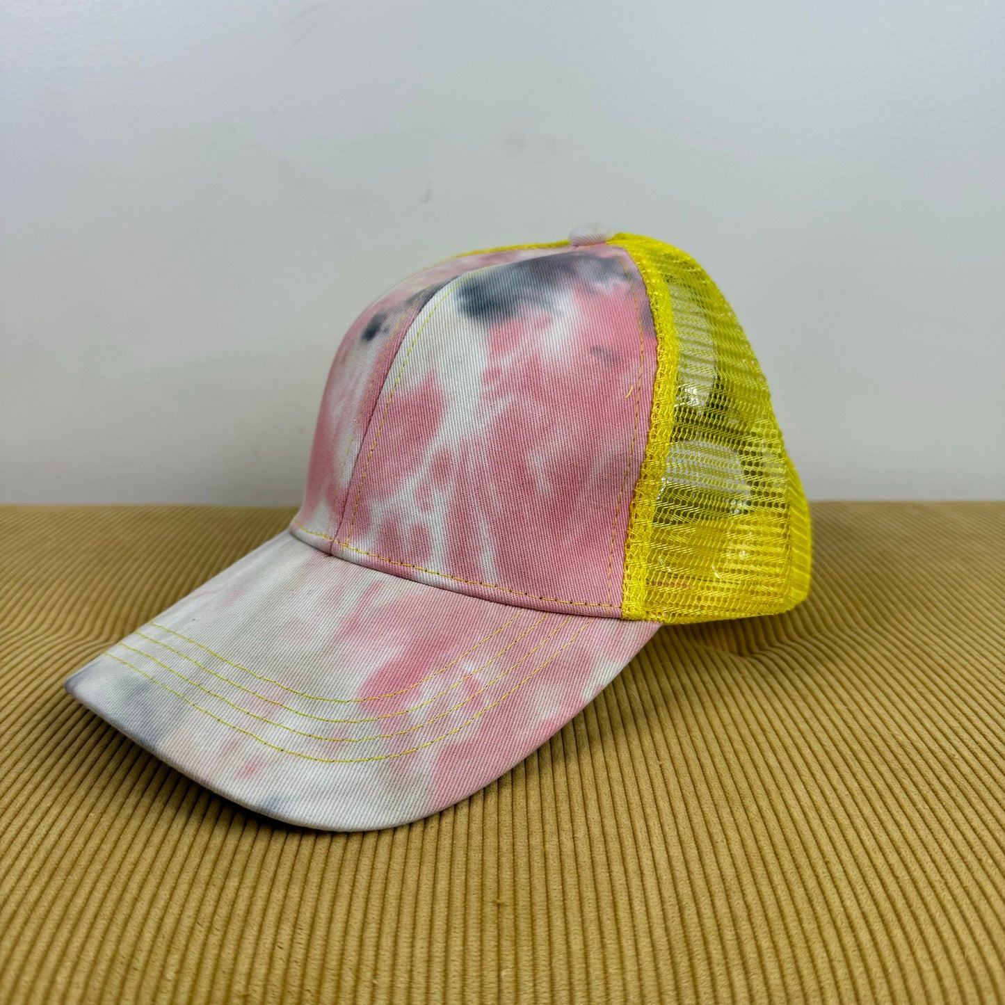 Hat - Tie Dye Yellow Pink Black