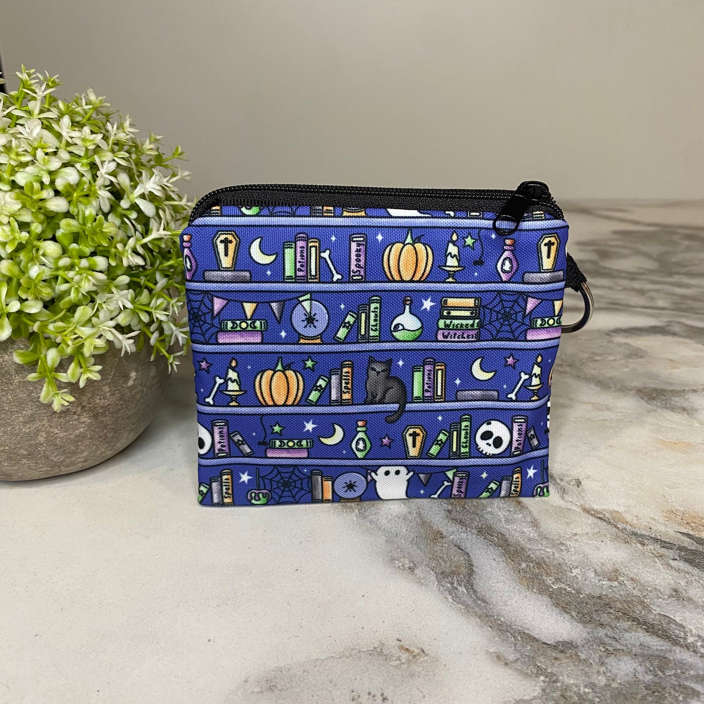 Mini Pouch - Halloween Fall - Potion Spell Book Bookshelf