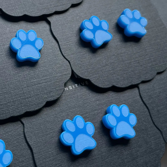 Blue Paw Print Earrings