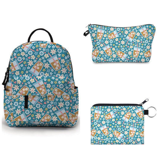 Set - Coffee Blue Floral