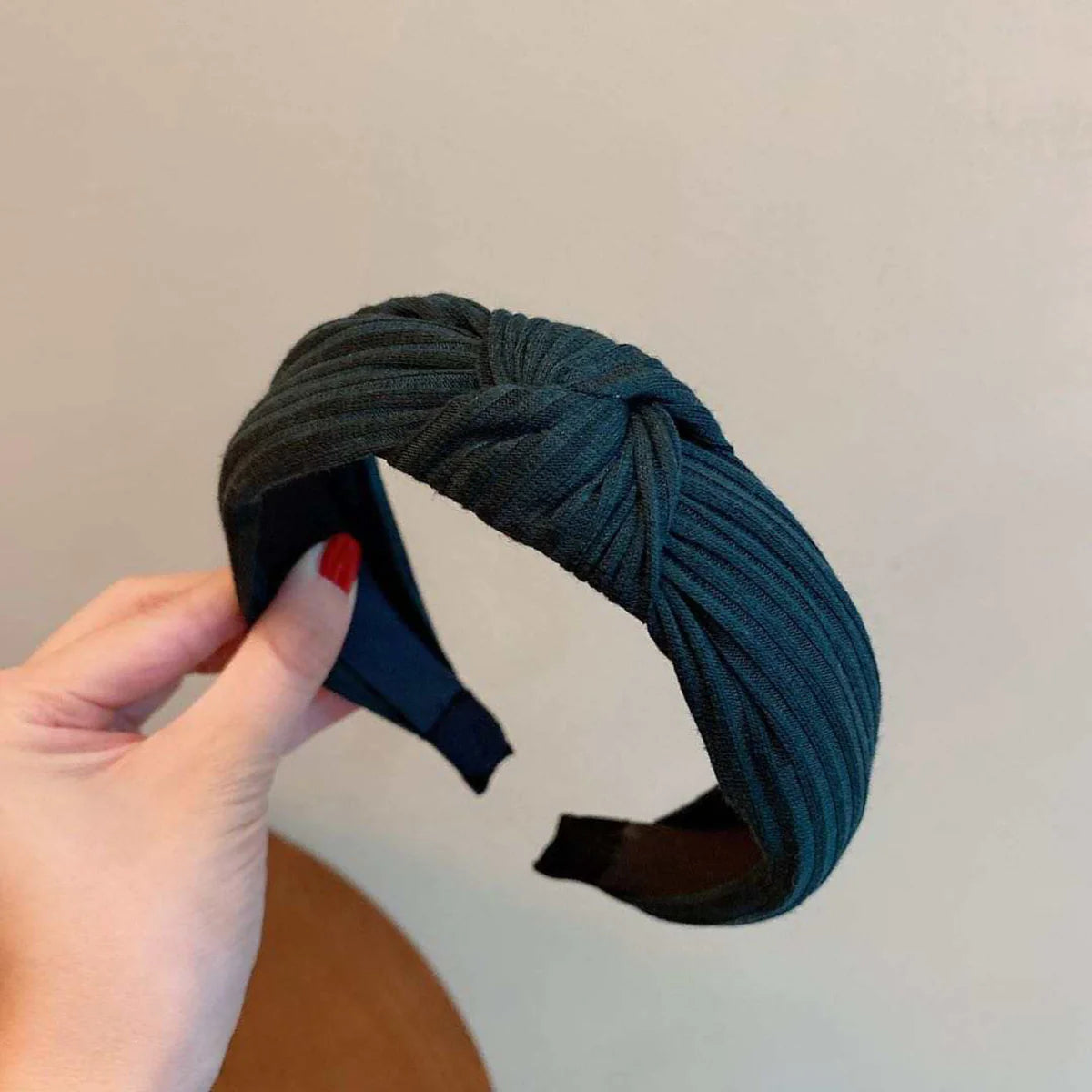 Solid Color "C" Shaped Head Band - Ribbed Knit
