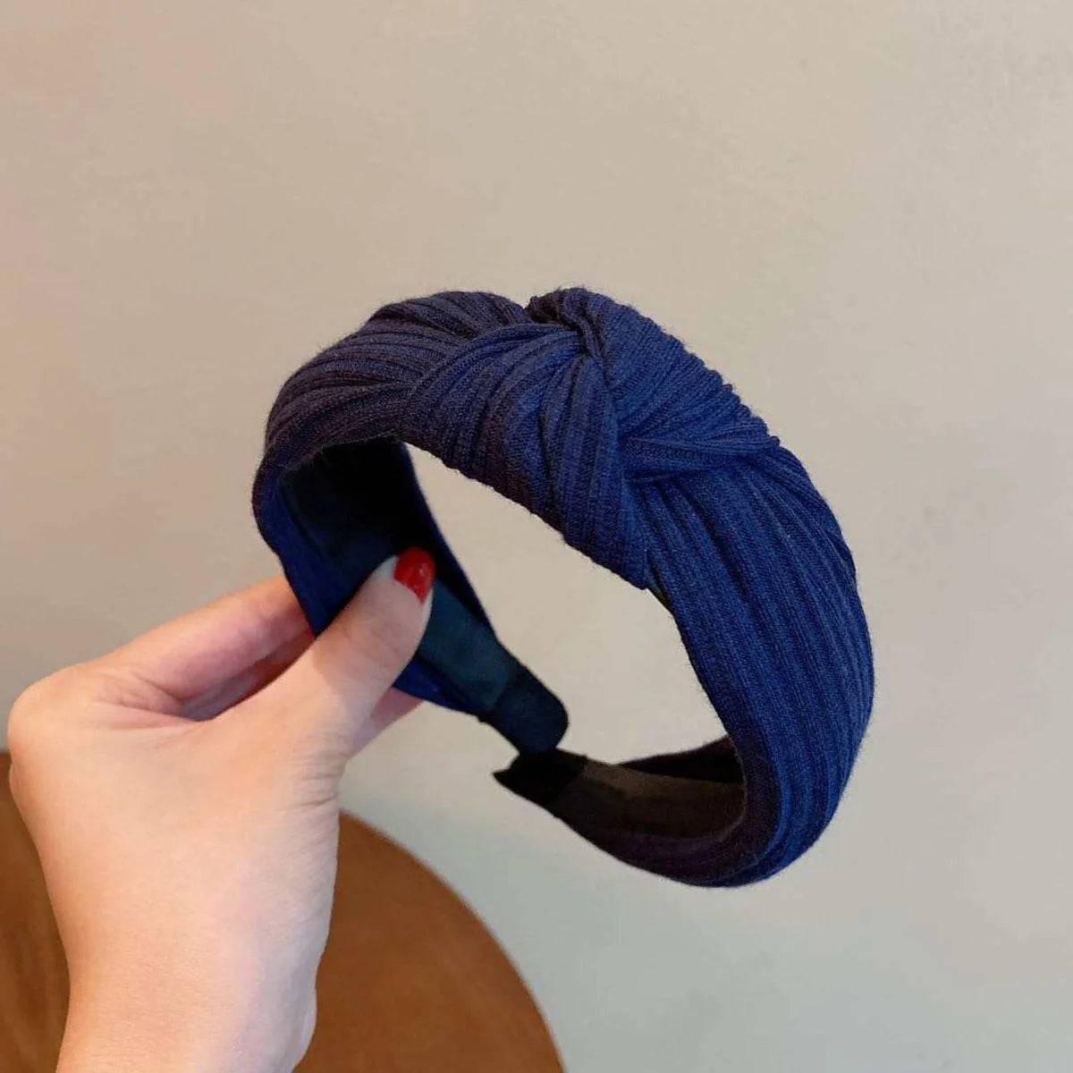 Solid Color "C" Shaped Head Band - Ribbed Knit