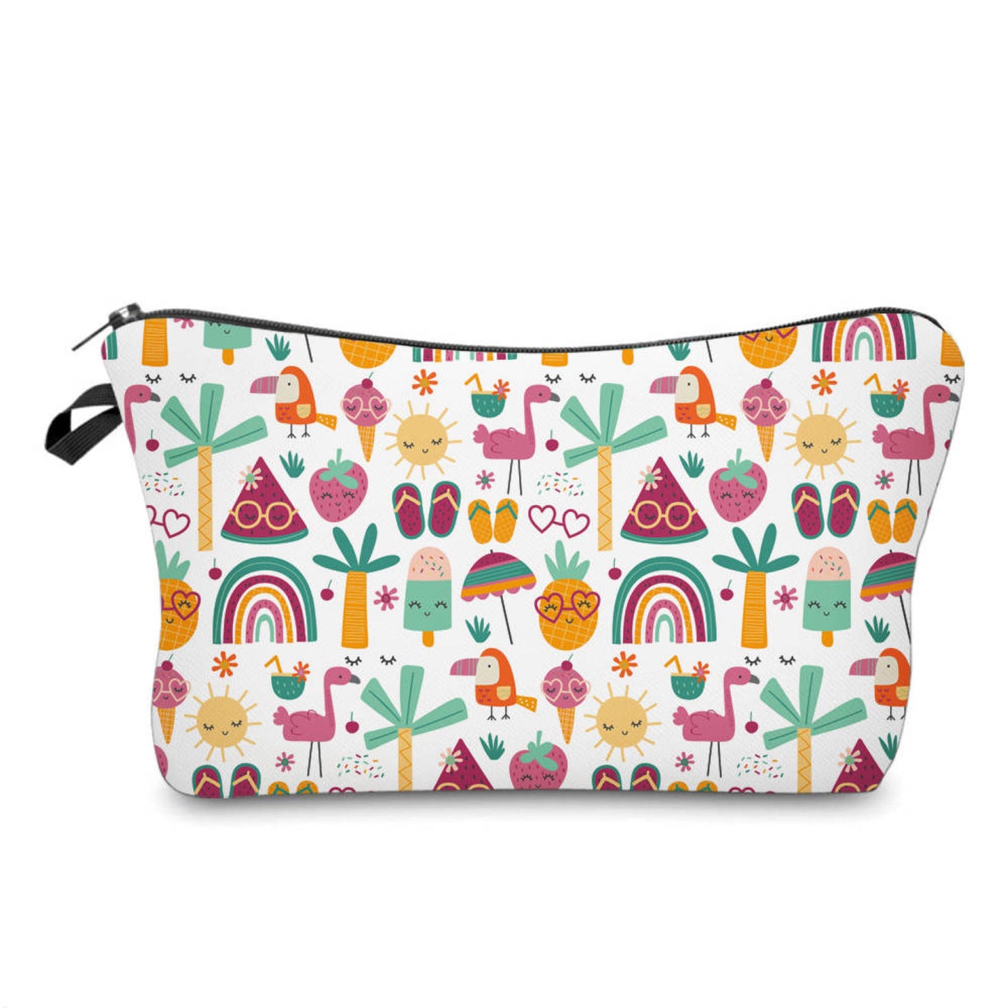 Pouch - Summer Fruit Rainbow Palm Tree