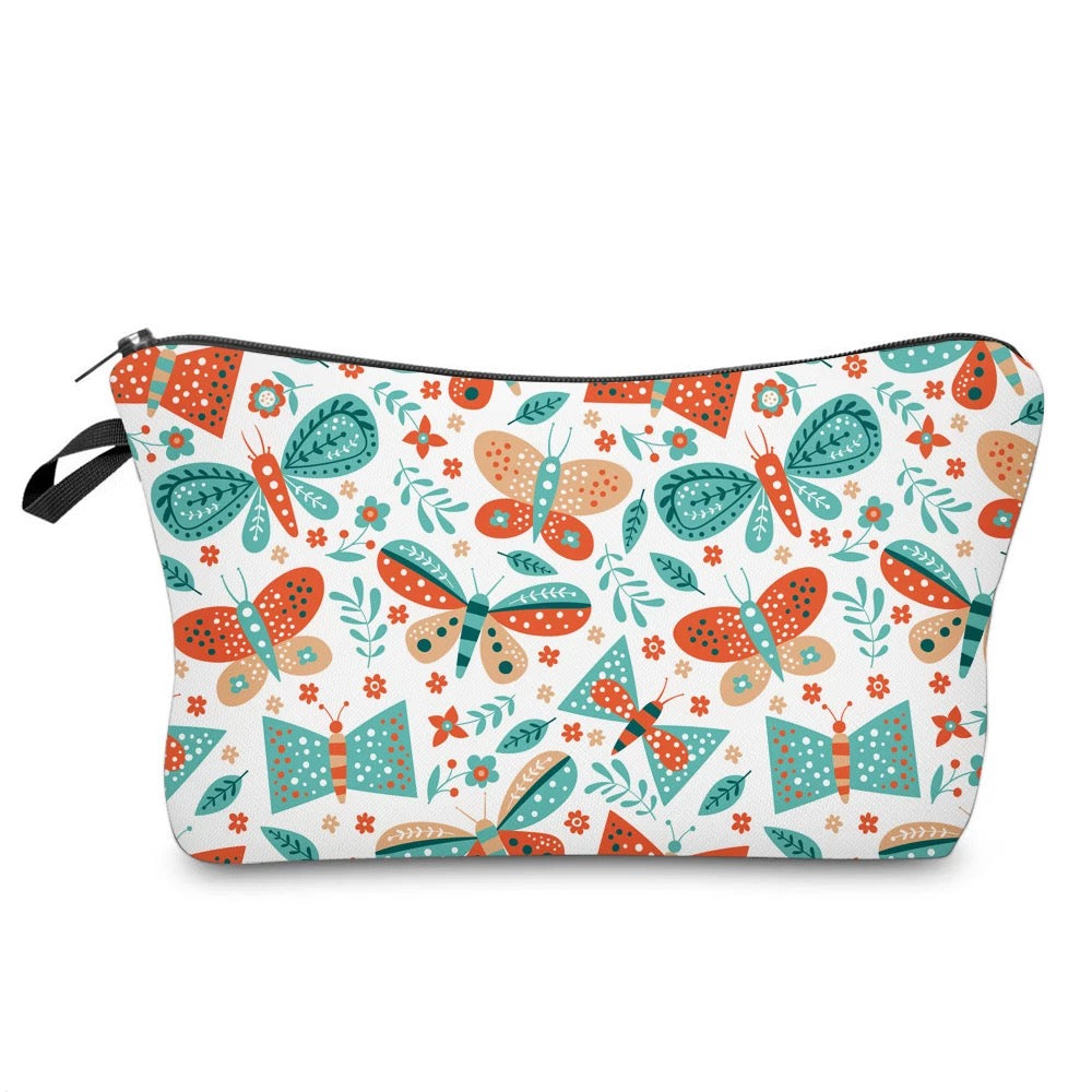 Pouch - Butterfly Orange & Teal
