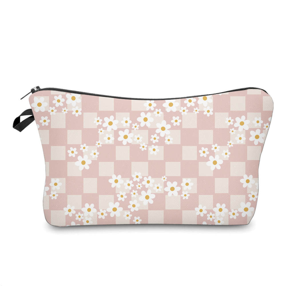 Pouch - Floral Pink Check