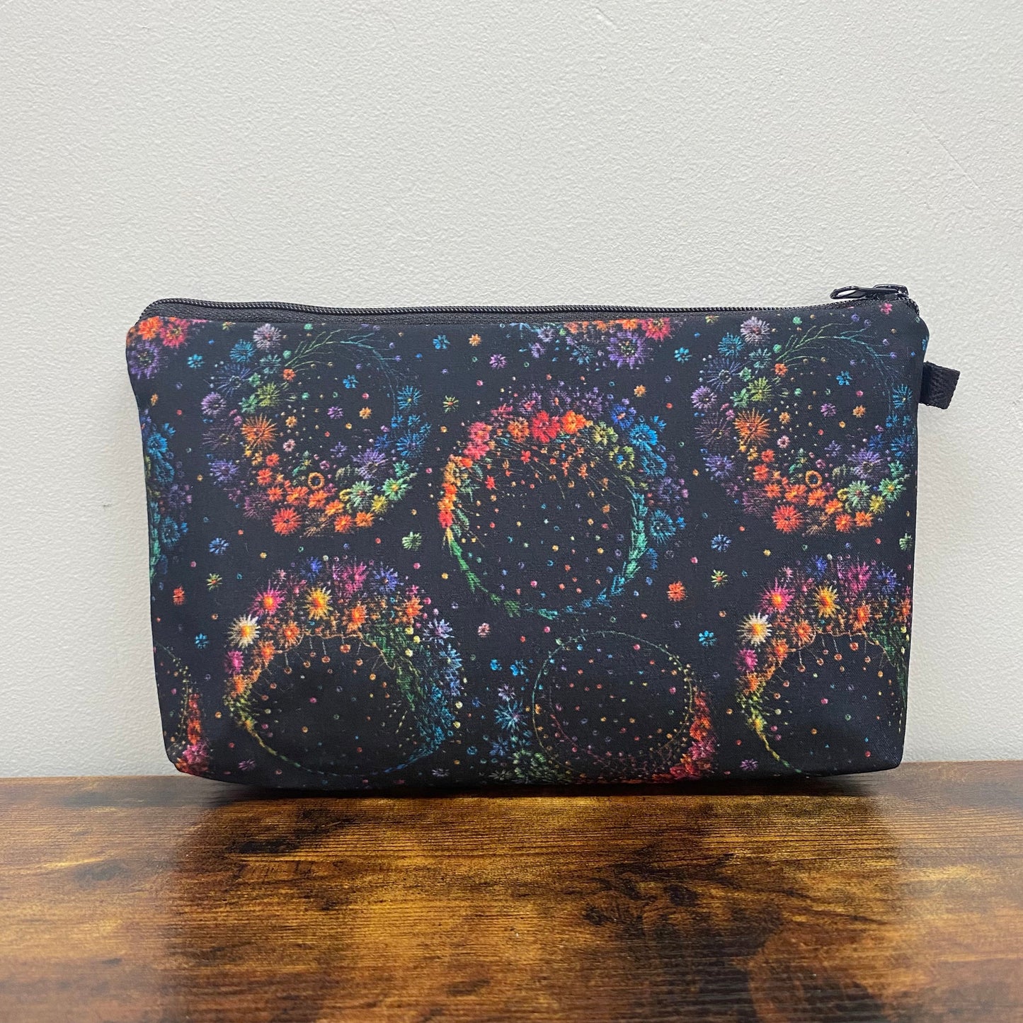 Pouch - Moon, Embroidery on Black