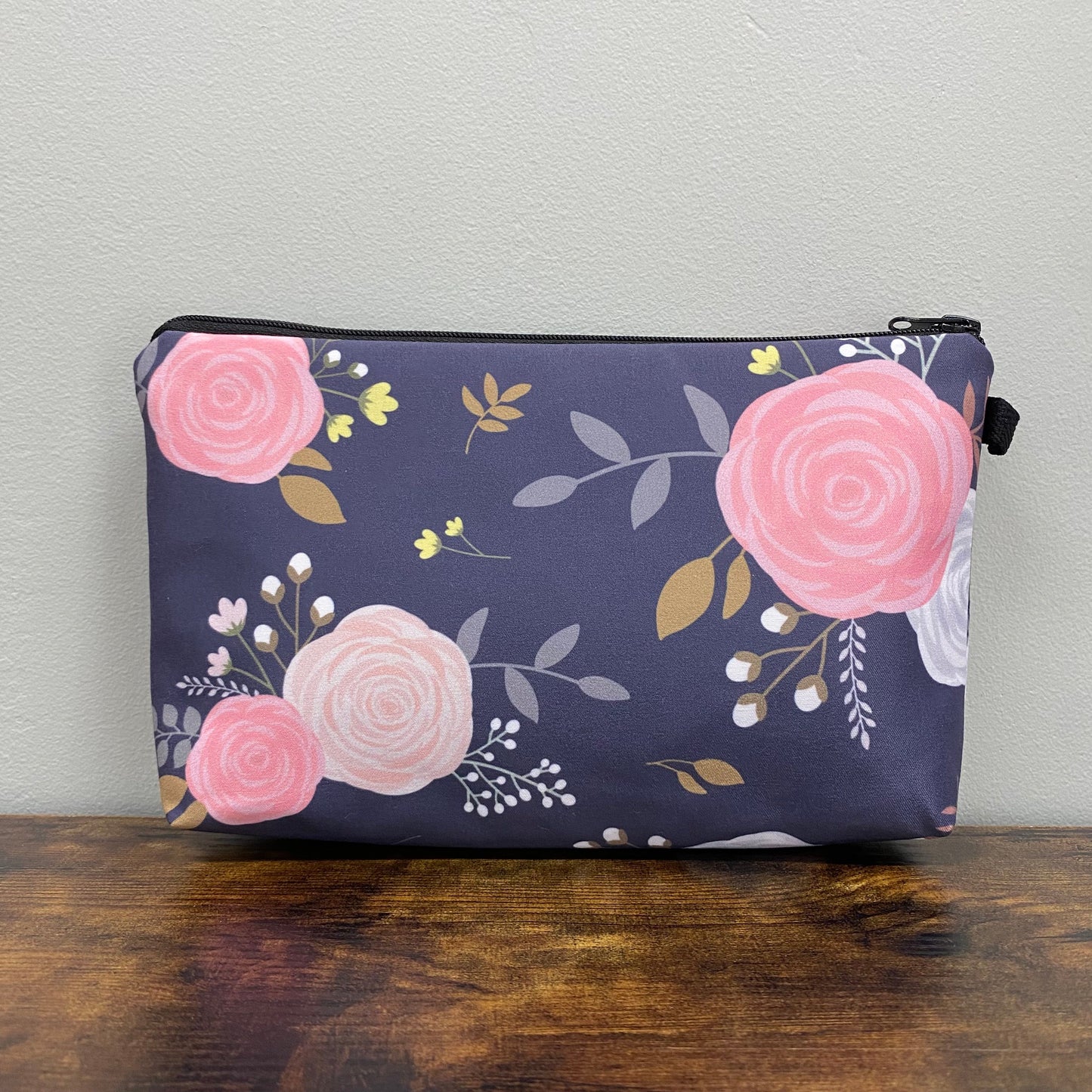 Pouch - Floral Charcoal Background