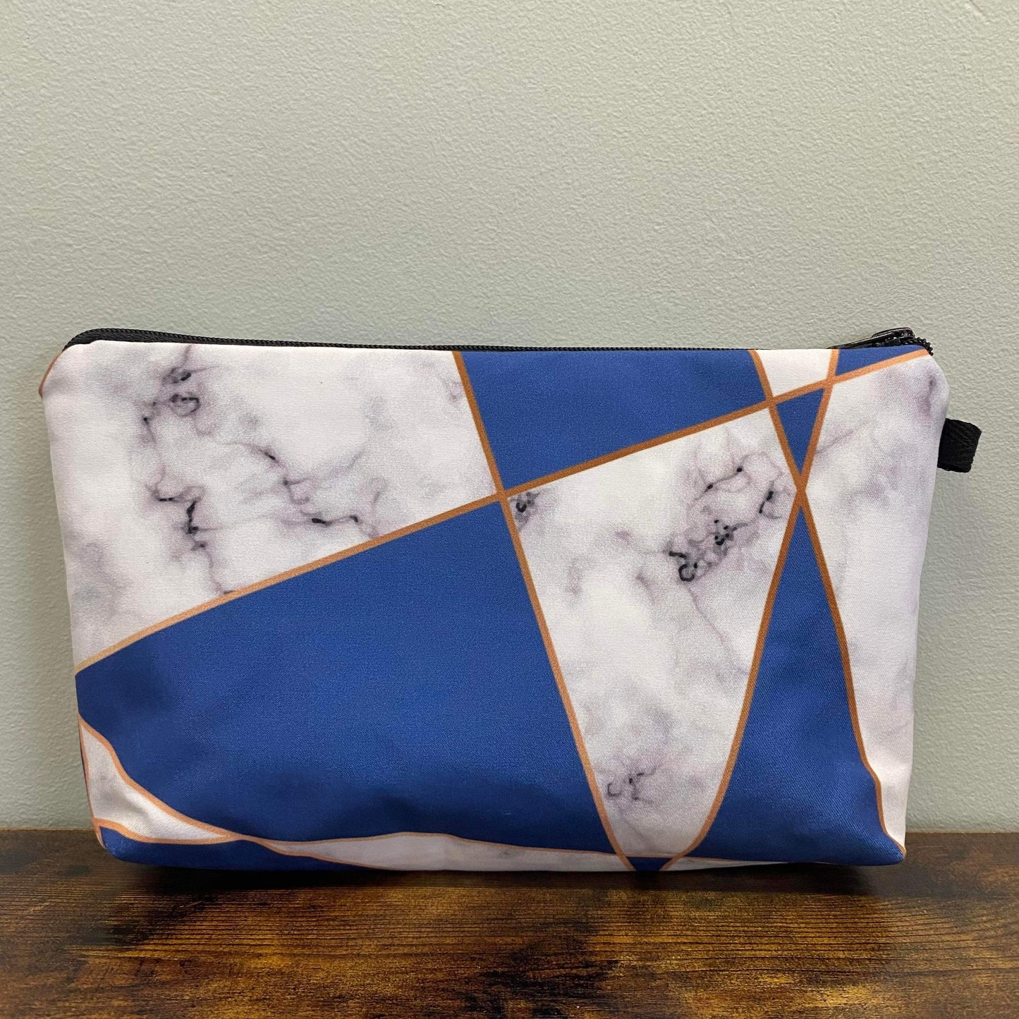 Pouch - Marble Geometric White Blue