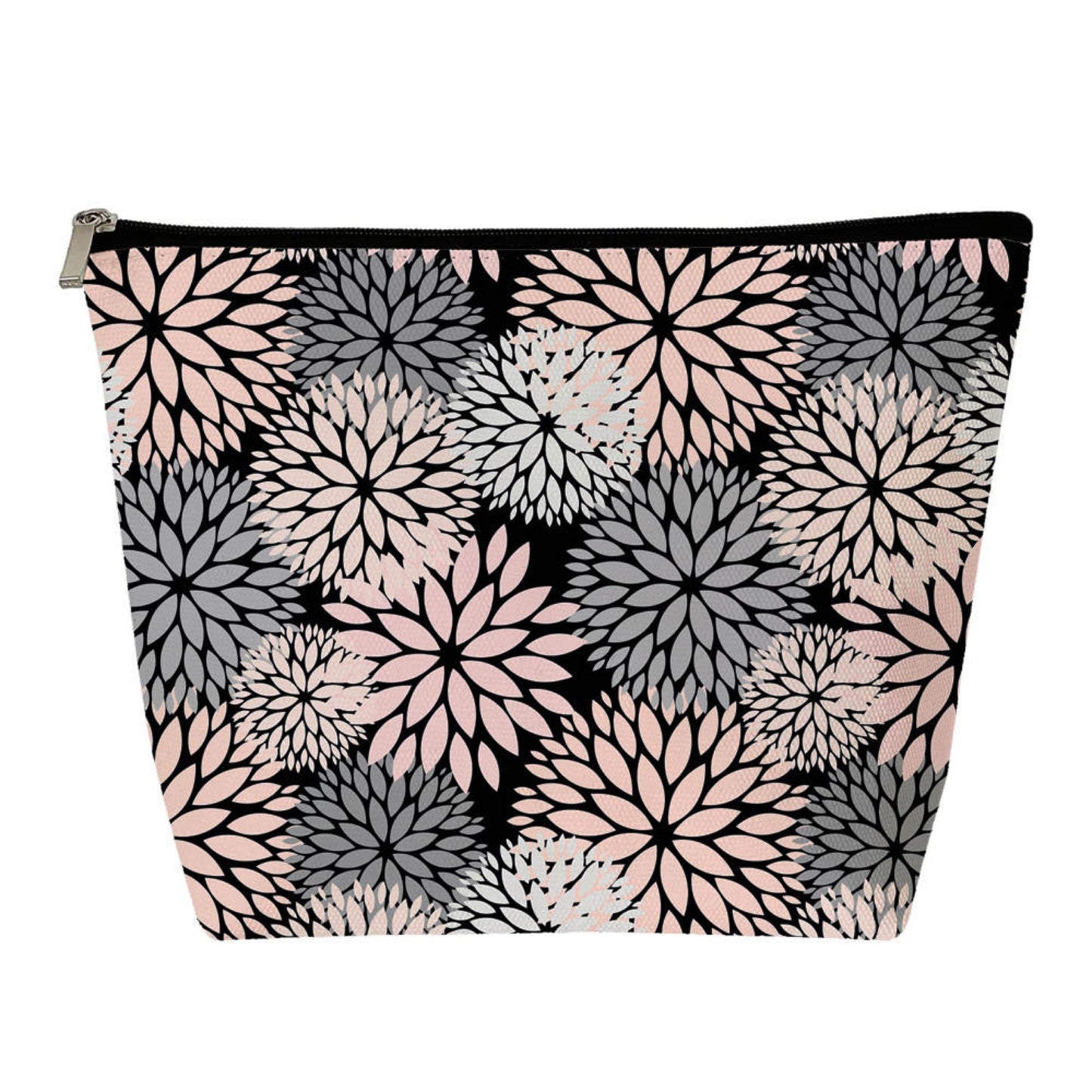 Pouch XL - Floral Pink Black Dahlia