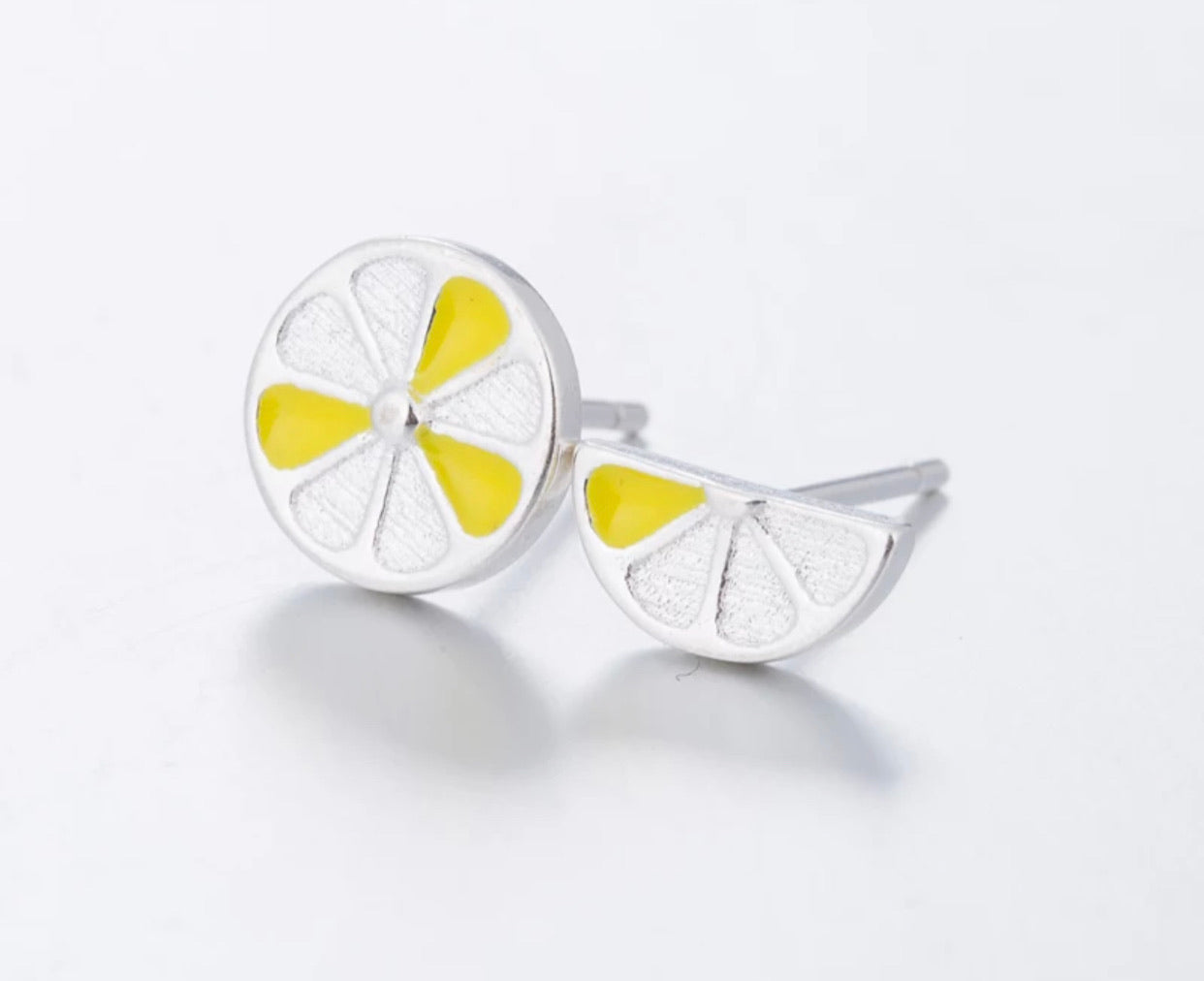 Metal Stud Earrings - Lemons
