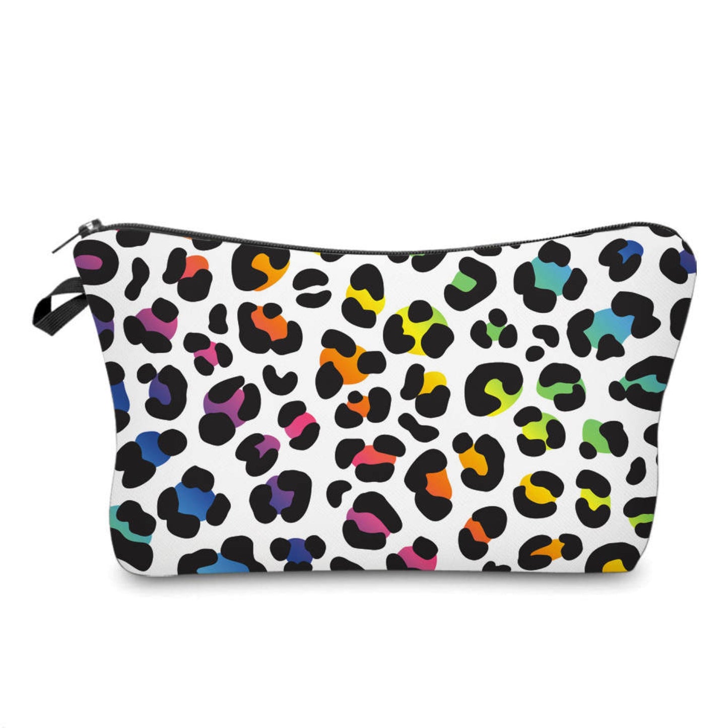 Pouch - Animal Print White Diagonal Rainbow